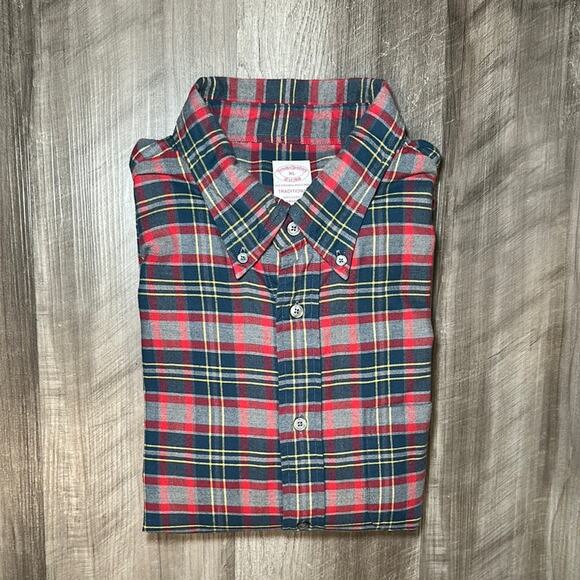 Brooks Brothers Traditional Soft Flannel Plaid Long Sleeve Button Down - XL - Picture 1 of 6